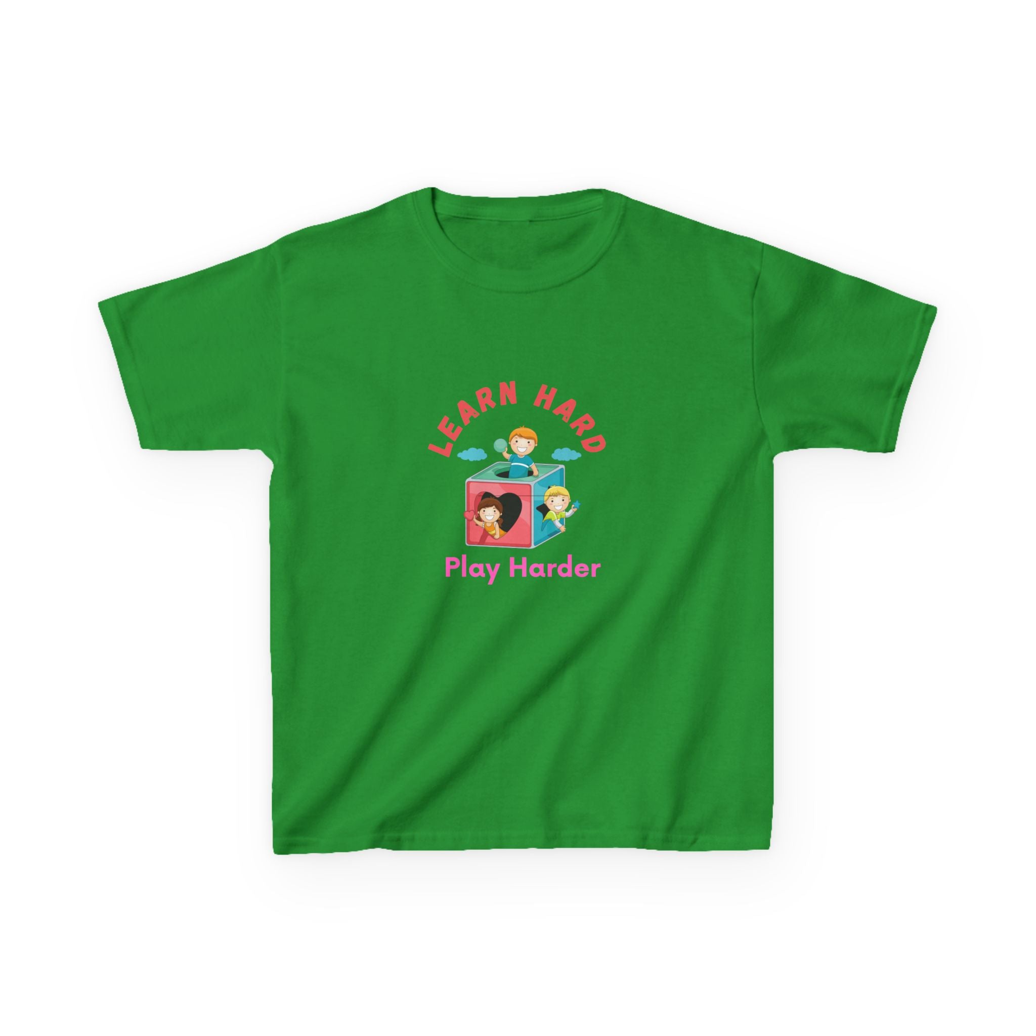 Kids Tee — "Learn Hard, Play Harder" School Playtime Graphic