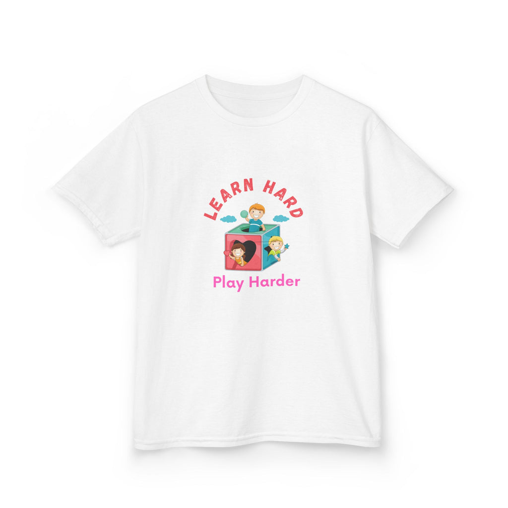 Kids Tee — "Learn Hard, Play Harder" School Playtime Graphic