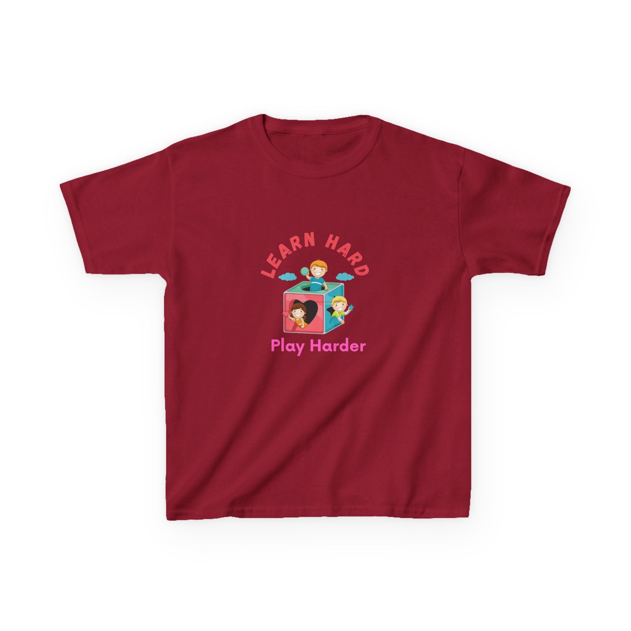 Kids Tee — "Learn Hard, Play Harder" School Playtime Graphic