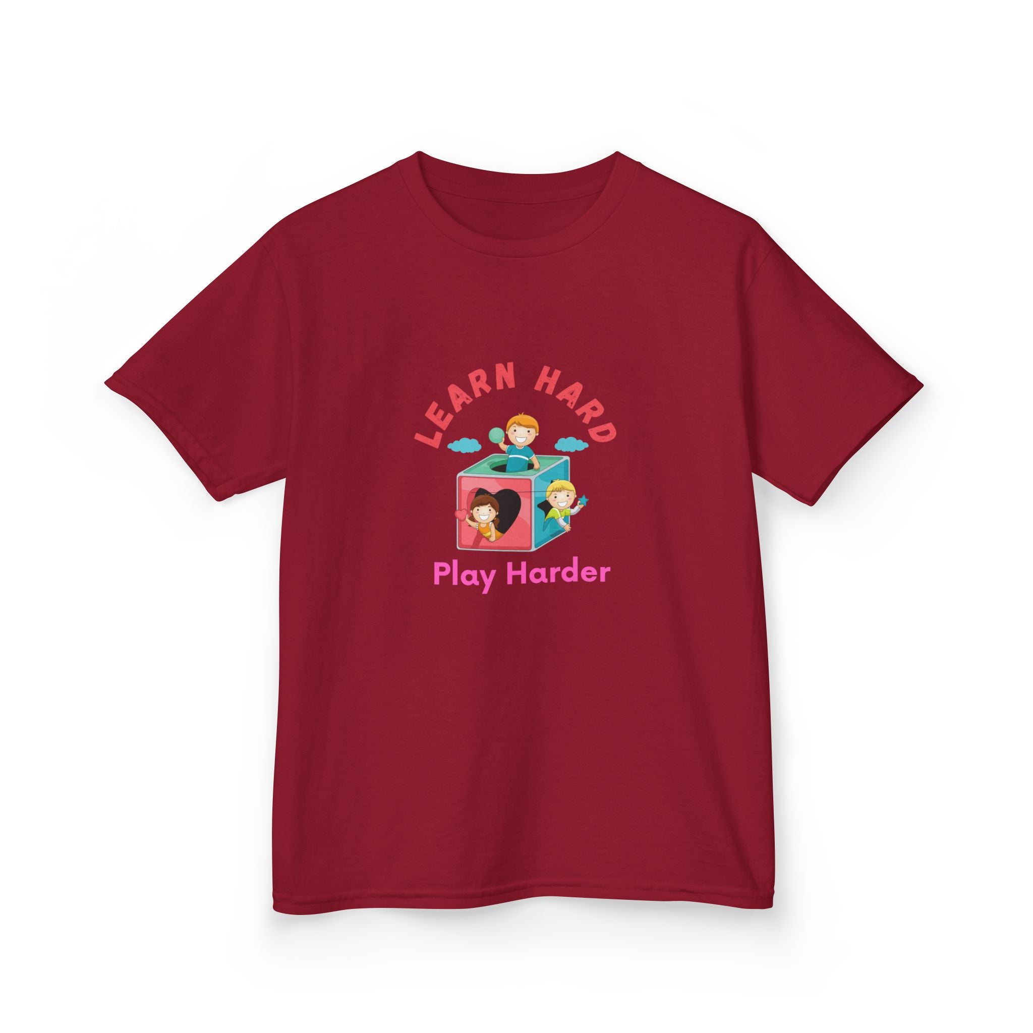 Kids Tee — "Learn Hard, Play Harder" School Playtime Graphic