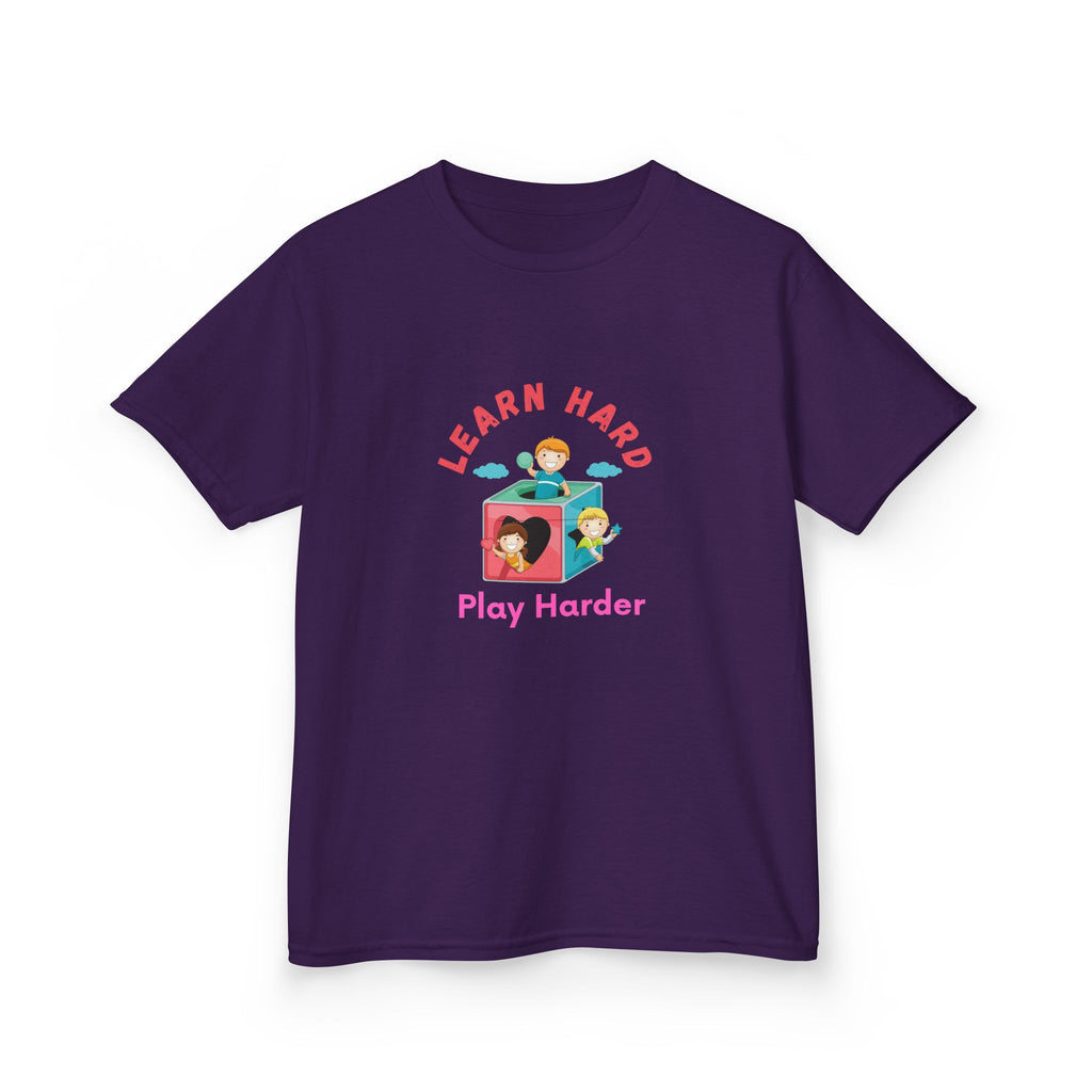 Kids Tee — "Learn Hard, Play Harder" School Playtime Graphic