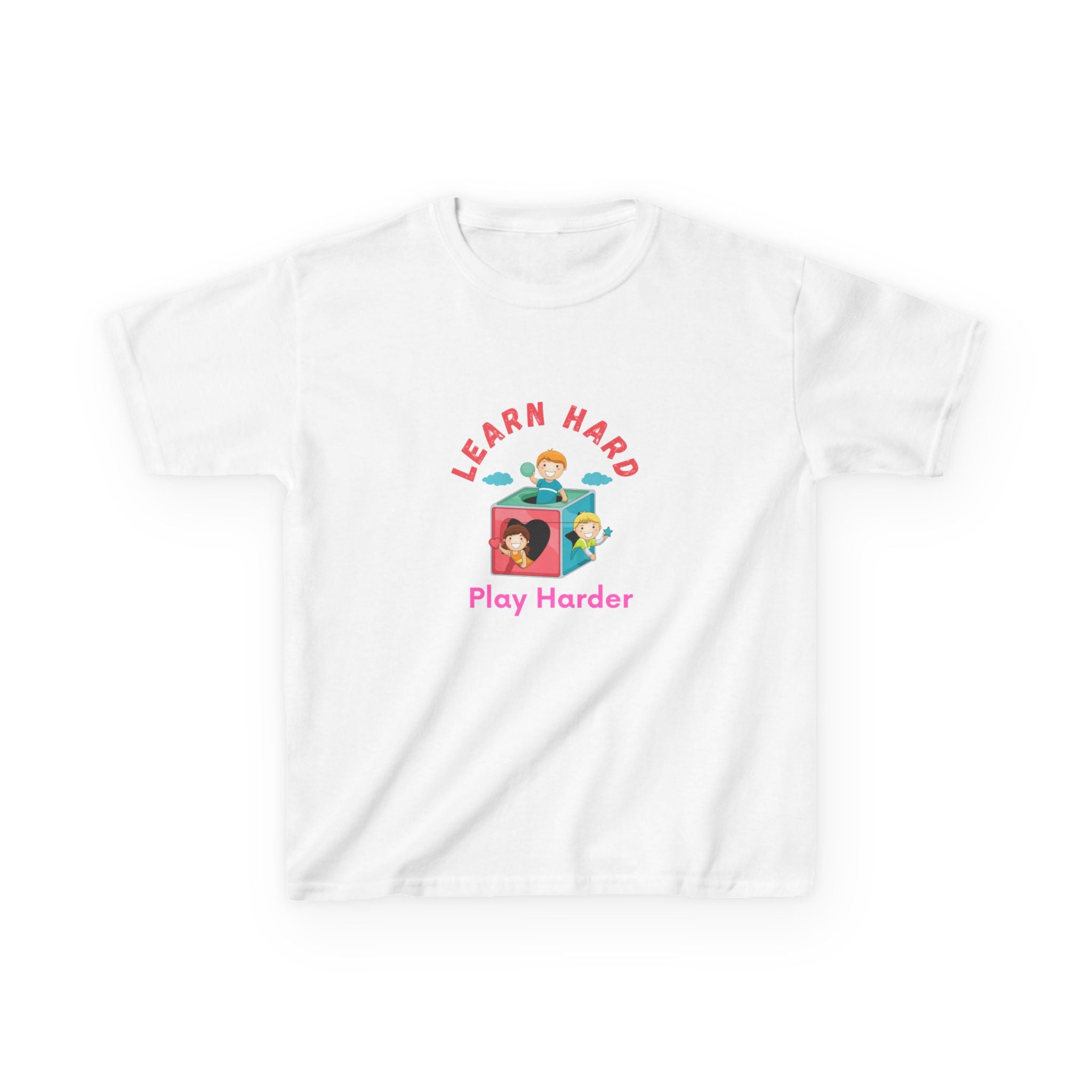 Kids Tee — "Learn Hard, Play Harder" School Playtime Graphic