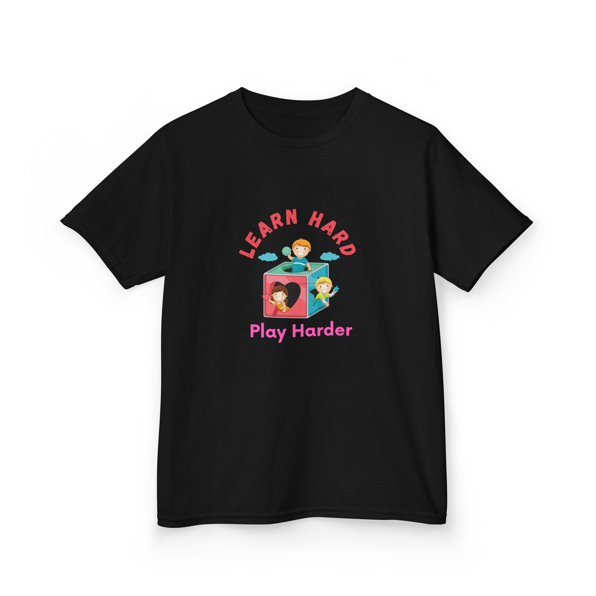 Kids Tee — "Learn Hard, Play Harder" School Playtime Graphic