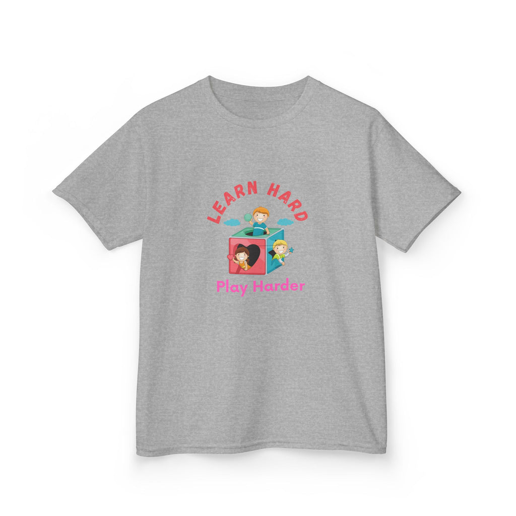 Kids Tee — "Learn Hard, Play Harder" School Playtime Graphic
