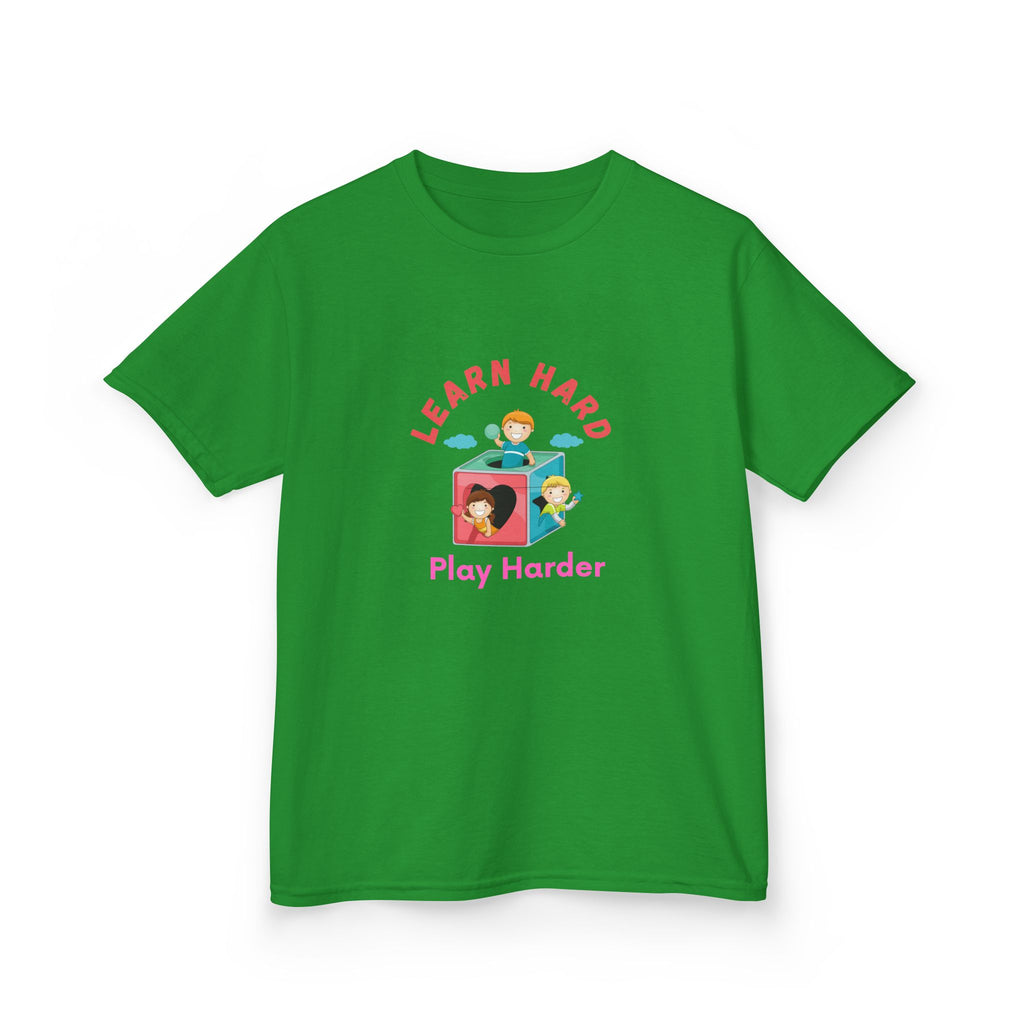 Kids Tee — "Learn Hard, Play Harder" School Playtime Graphic