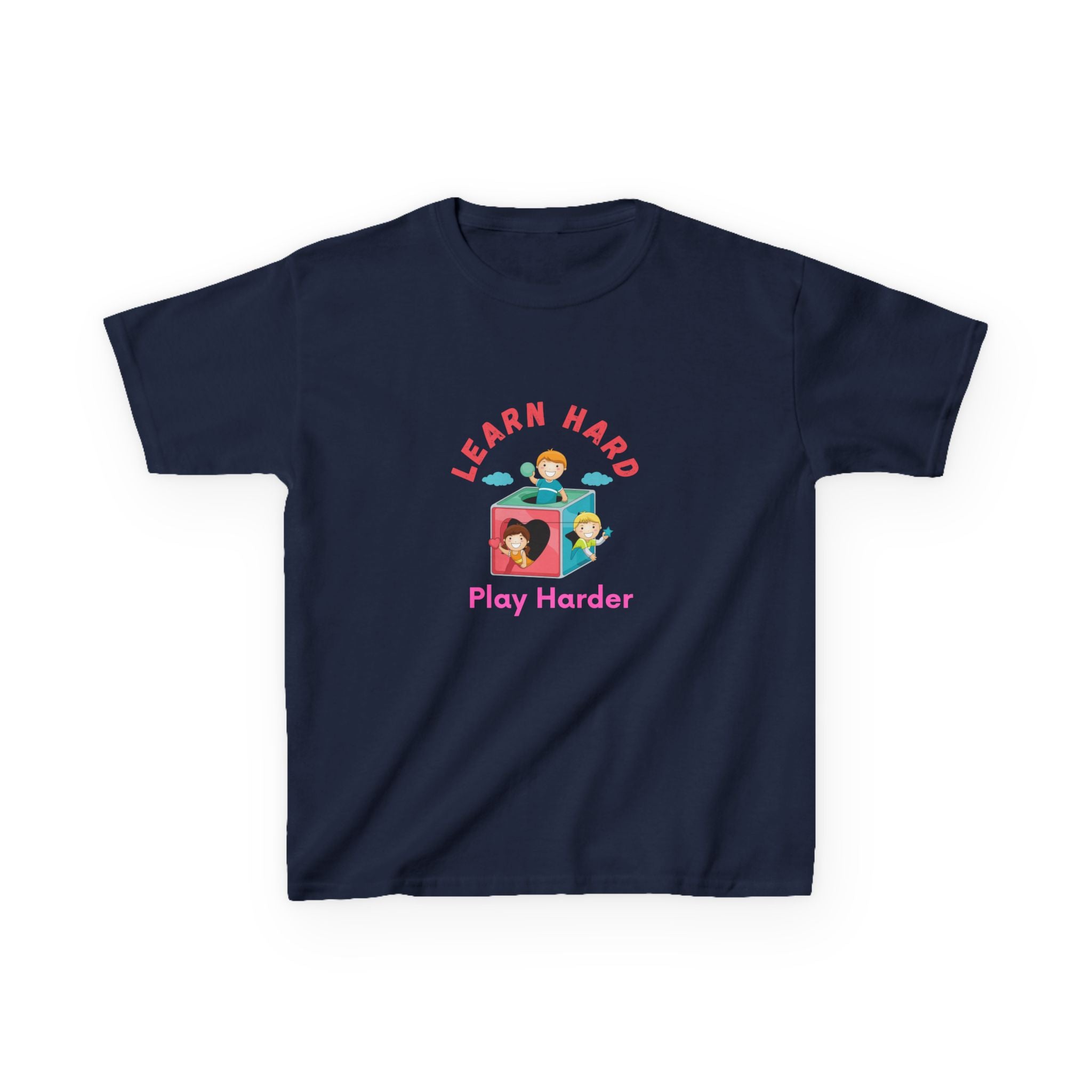 Kids Tee — "Learn Hard, Play Harder" School Playtime Graphic