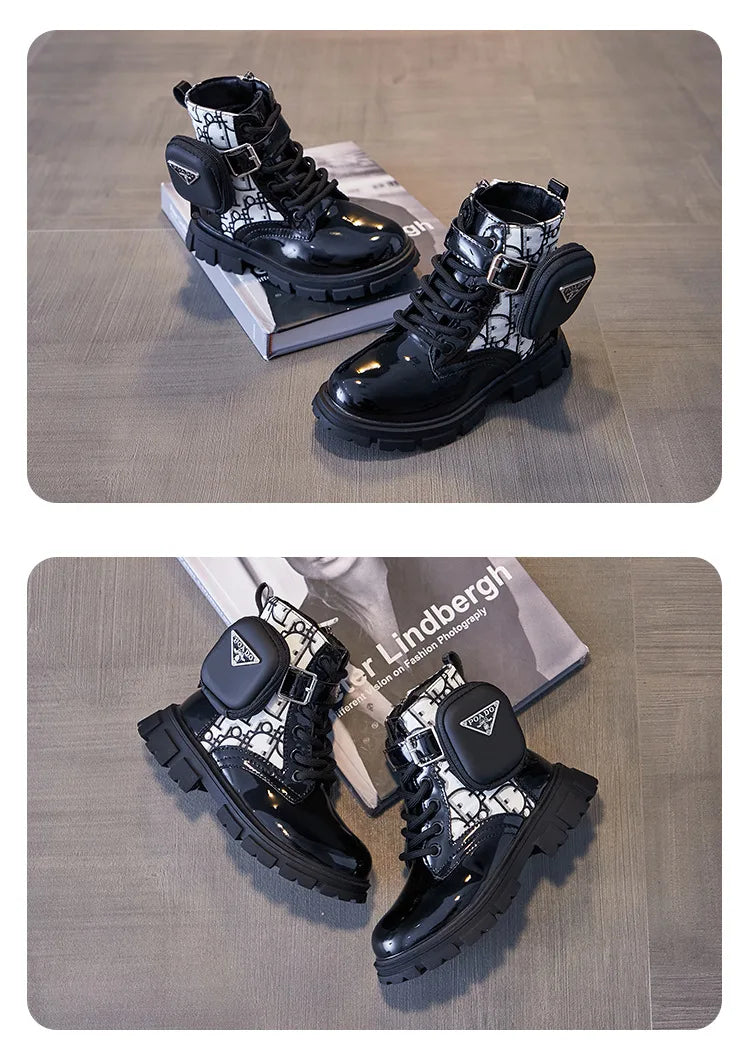 Girls Casual Sports Shoes Children Soft Bottom Non Slip Lightweight Sneakers Big Kids Breathable Comfort PU Leather Flat Shoes