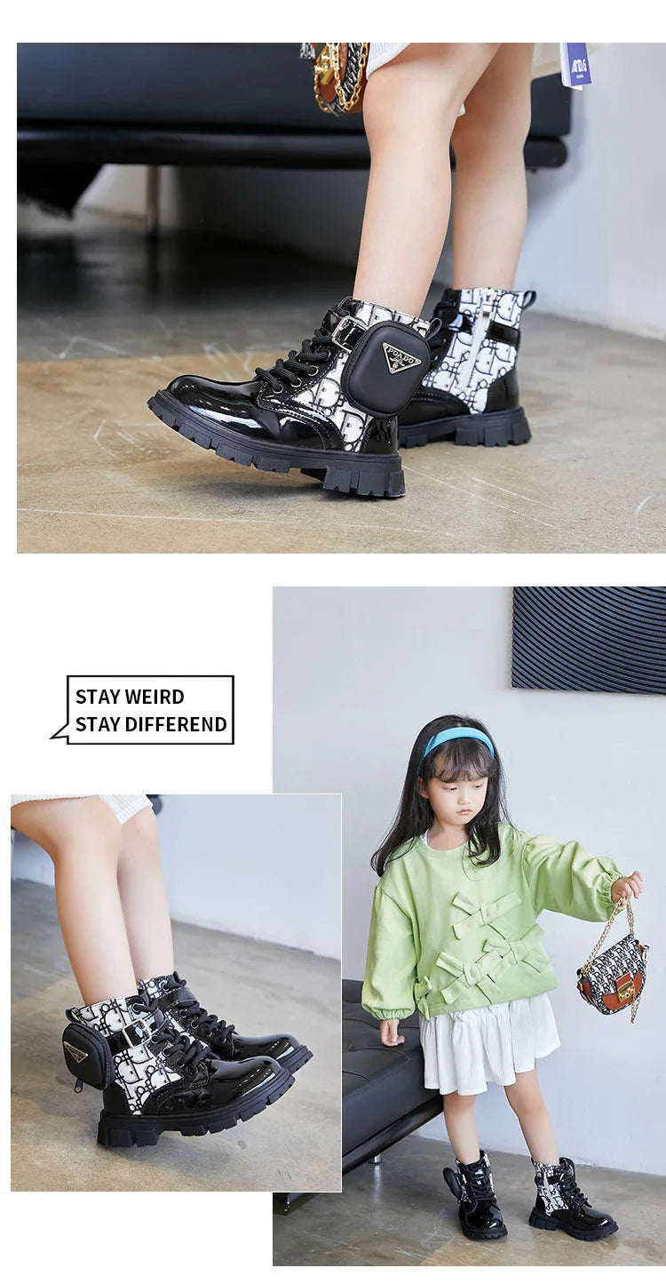 Girls Casual Sports Shoes Children Soft Bottom Non Slip Lightweight Sneakers Big Kids Breathable Comfort PU Leather Flat Shoes