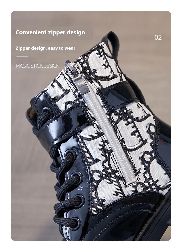 Girls Casual Sports Shoes Children Soft Bottom Non Slip Lightweight Sneakers Big Kids Breathable Comfort PU Leather Flat Shoes