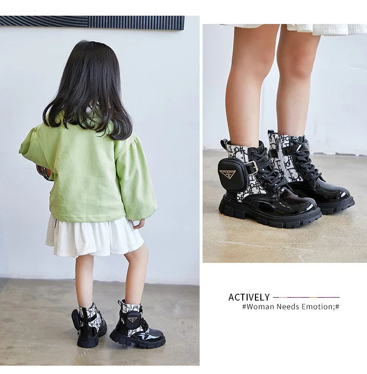 Girls Casual Sports Shoes Children Soft Bottom Non Slip Lightweight Sneakers Big Kids Breathable Comfort PU Leather Flat Shoes